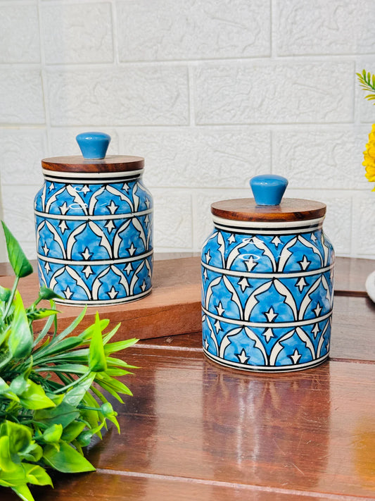 Hand made & painted Ceramic Jar