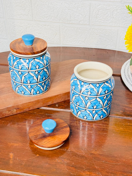 Hand made & painted Ceramic Jar