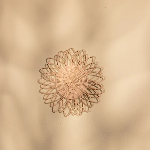 Rattan Sunflower Wall Hanging